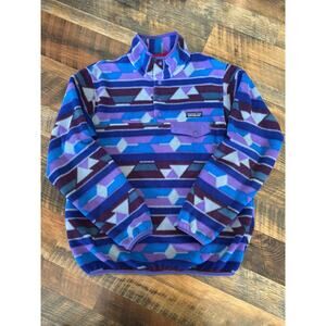 Patagonia Lightweight Synchilla Snap T Fleece Guatemalan Tango Aztec Tribal Sz M